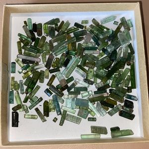 Natural Green Tourmaline Crystal Stick Beads